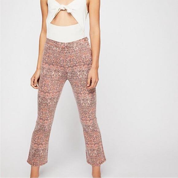 Free People Frida Flare Cropped Pants Size 10 EUC - Picture 5 of 11